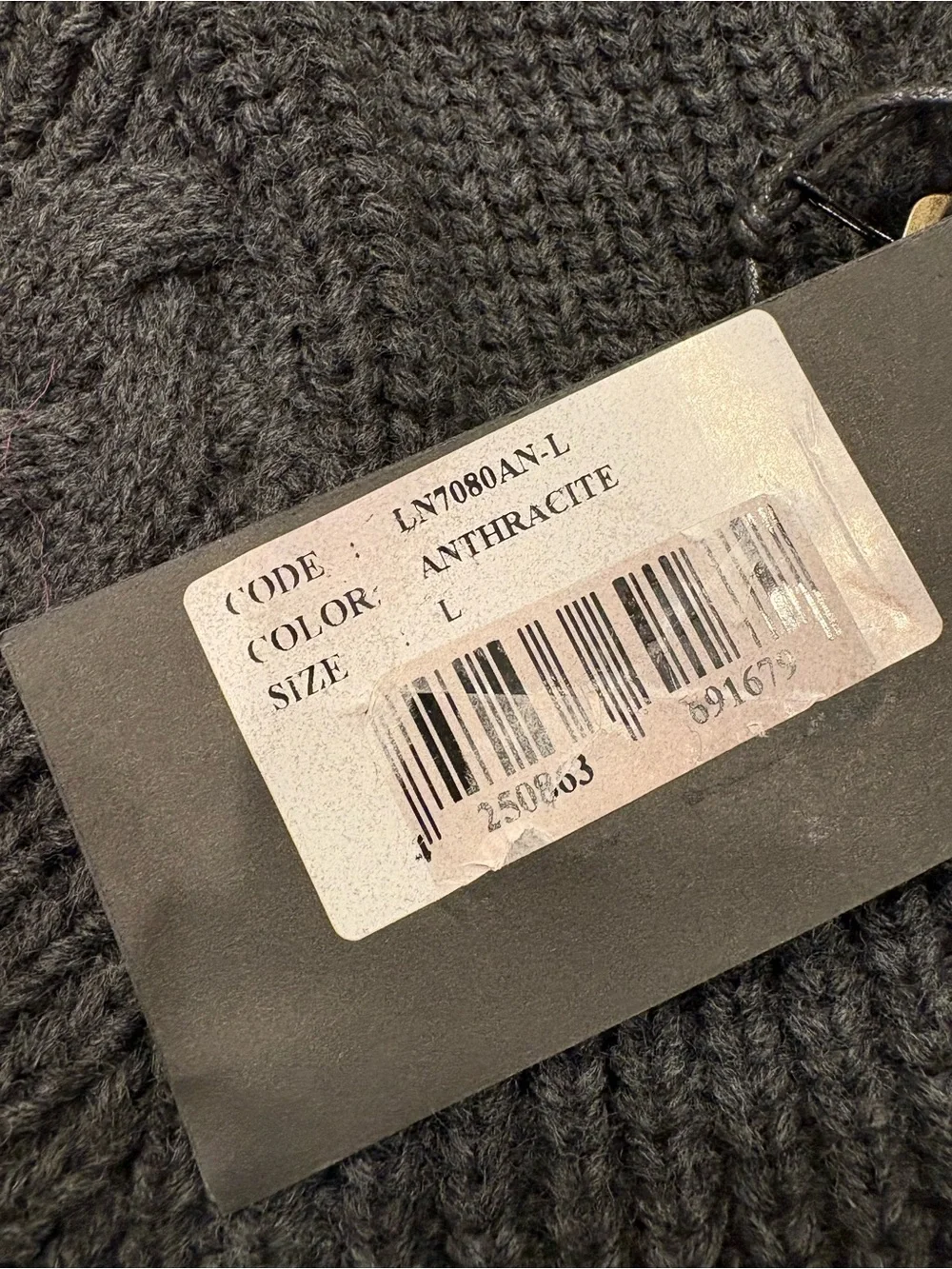 NWT Leif Nelson Men's Dark Gray Cable Knit Toggle Cardigan Shawl Turtleneck L
